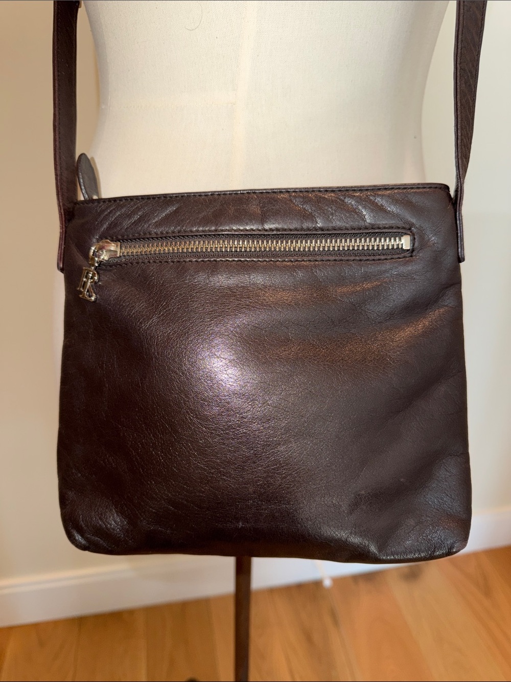Ralph Lauren Dark Brown Leather Crossbody Bag